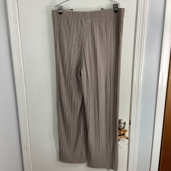 NWT J.JILL XL LIGHT MOCHA HEATHER WIDE LEG PANTS PLEATED - Picture 3 of 9